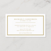Carte De Visite Avocat professionnel élégant or (Dos)