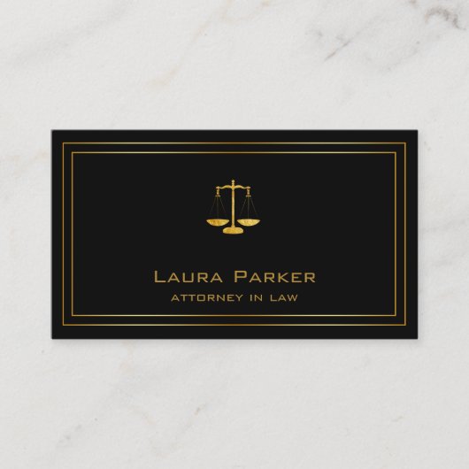 Carte De Visite Avocat Professionnel En Droit Classic Or Échelle (Devant)