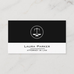 Carte De Visite Avocat Professionnel En Droit Classique Noir Échel