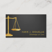Carte De Visite Avocat professionnel Faux Gold & Black (Devant)