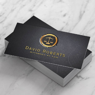 Carte De Visite Avocat professionnel Gold Scale Logo noir