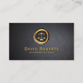 Carte De Visite Avocat professionnel Gold Scale Logo noir (Devant)