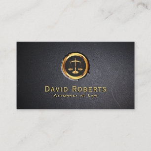 Carte De Visite Avocat professionnel Gold Scale Logo noir