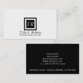 Carte De Visite Avocat professionnel moderne Noir & Blanc Procureu (Devant / Derrière)