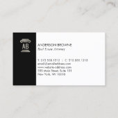Carte De Visite Avocat professionnel monogramme gris/noir (Dos)