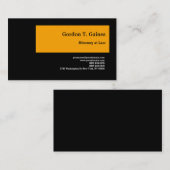 Carte De Visite Avocat professionnel noir orange clair à la loi (Devant / Derrière)