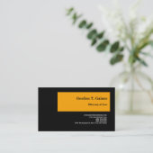 Carte De Visite Avocat professionnel noir orange clair à la loi (Debout devant)
