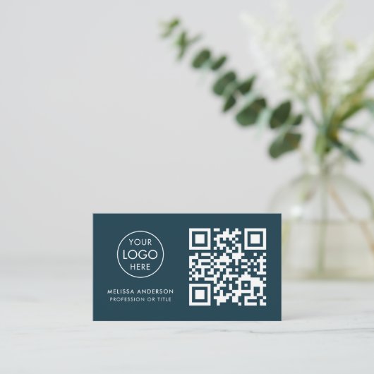Carte De Visite Avocat professionnel QR Code Logo Moderne (Debout devant)