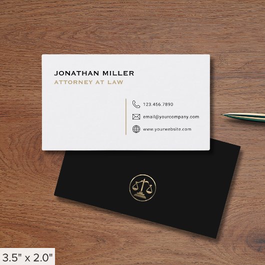 Carte De Visite Avocat professionnel simple en droit