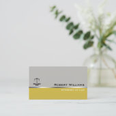 Carte De Visite Avocat Professionnel Simple Gris Jaune (Debout devant)