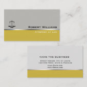 Carte De Visite Avocat Professionnel Simple Gris Jaune (Devant / Derrière)