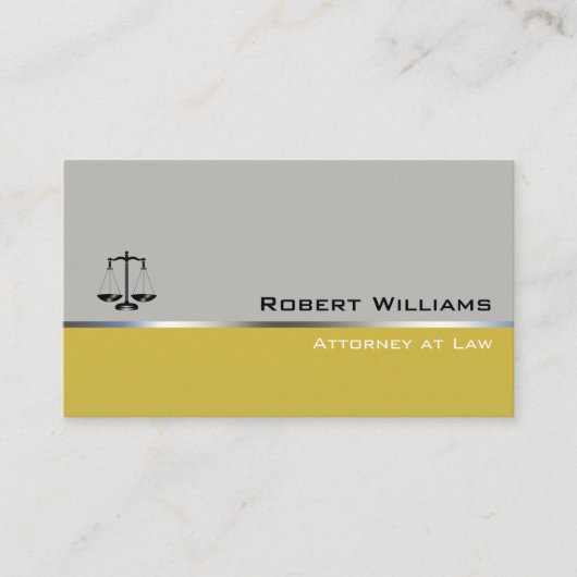 Carte De Visite Avocat Professionnel Simple Gris Jaune (Devant)