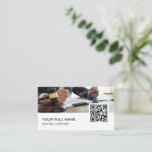 Carte De Visite Avocat QR Code Logo Médias sociaux (Debout devant)