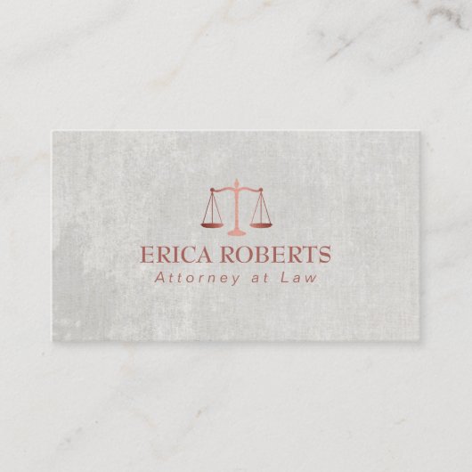 Carte De Visite Avocat rose d'échelle d'or d'avocat (Devant)