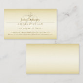 Carte De Visite Avocat | Scales d'or de la justice (Devant / Derrière)