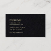 Carte De Visite Avocat simple élégant noir avec rayure dorée fauss (Dos)