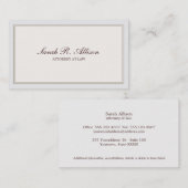 Carte De Visite Avocat simple et élégant ivoire avec frontière (Devant / Derrière)