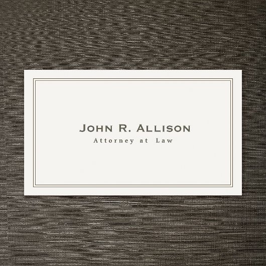 Carte De Visite Avocat simple traditionnel professionnel ivoire