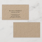 Carte De Visite Avocat unique Premium Kraft en droit simple (Devant / Derrière)