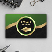 Carte De Visite Avocat Vert Procureur Gold Pen Nib Notaire