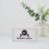 Carte De Visite Avocats À Law Black Royal Horse Emblem (Debout devant)