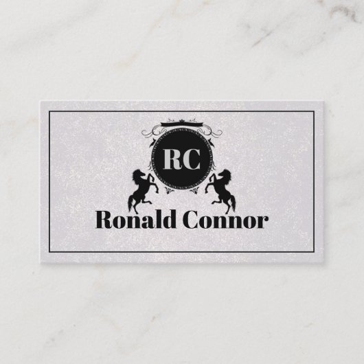 Carte De Visite Avocats À Law Black Royal Horse Emblem (Devant)