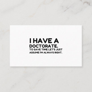CARTE DE VISITE AVOIR UN DOCTORAT