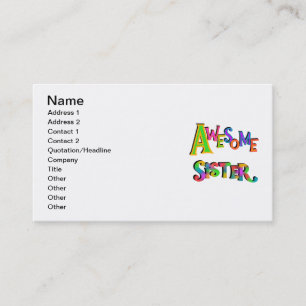 Carte De Visite Awesome Soeur T-shirts et cadeaux
