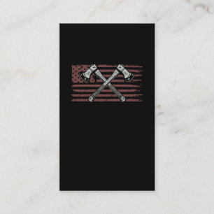 Carte De Visite Ax Jetant Drapeau Américain États-Unis Travail d