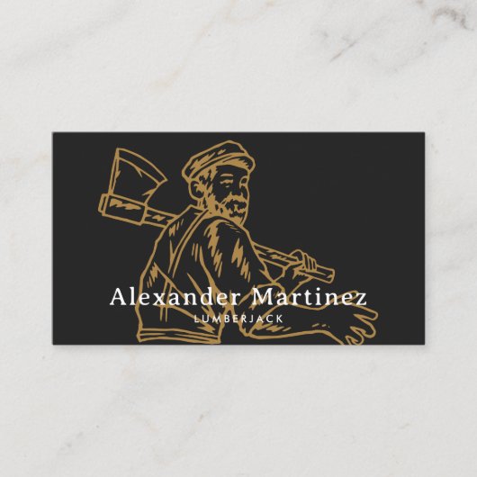 Carte De Visite Axe Lumberjack Handyman Carpenter Woodworker (Devant)