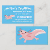 Carte De Visite axolotl rose pâle (Devant / Derrière)