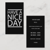 Carte De Visite Ayez une conception de beau jour (Devant / Derrière)