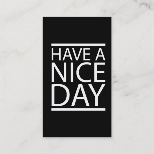 Carte De Visite Ayez une conception de beau jour (Devant)