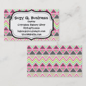Carte De Visite Aztec Andes Tribal Mountains Chevron Zig Zags (Devant / Derrière)