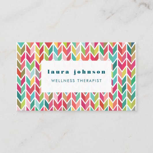 Carte De Visite Aztec Flèches Motif Masseuse Wellness Therapy (Devant)