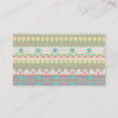 Carte De Visite Aztec Tribal Native Pastel Motif géométrique (Dos)