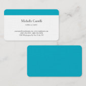 Carte De Visite Azure Blue & White Professional Unique Classic (Devant / Derrière)