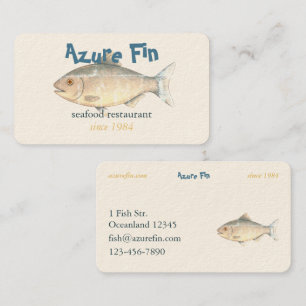 Carte De Visite Azure Fin Classic Fish Restaurant