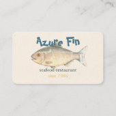 Carte De Visite Azure Fin Classic Fish Restaurant Code QR (Devant)