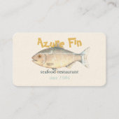 Carte De Visite Azure Fin Classic Fish Restaurant Code QR (Devant)