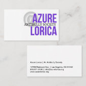 Carte De Visite Azure Lorica Antibully Society (Devant / Derrière)