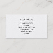 Carte De Visite Azure Mist Professional Chic Plain et Monogramme (Dos)