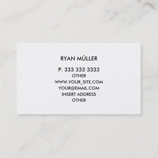 Carte De Visite Azure Mist Professional Chic Plain et Monogramme (Dos)