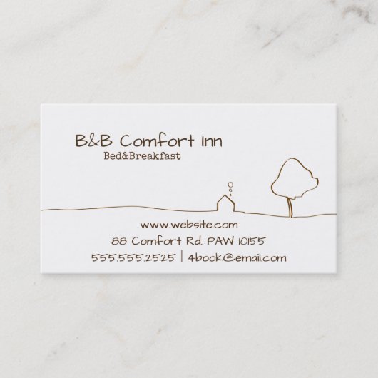 Carte De Visite B&B Comfort Inn Business Card (Devant)