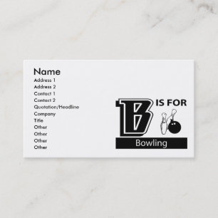 Carte De Visite B est pour le roulement