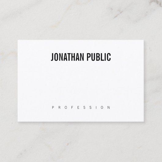 Carte De Visite B&W Design moderne simple Design élégant minimalis (Devant)