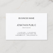 Carte De Visite B&W Design moderne simple Design élégant minimalis (Dos)