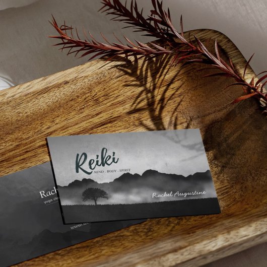 Carte De Visite B&W Natural Reiki Master Yoga moniteur de médiatio