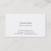 Carte De Visite Baal (style d'impression typographique, deux (Dos)