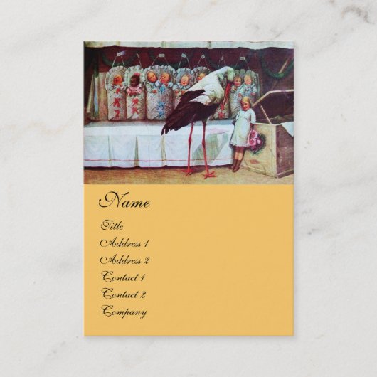 CARTE DE VISITE BABEAUCHEAU JAUNE FÊTE DE NAISSANCE (Devant)